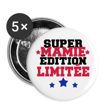 super mamie édition limitée - Lot de 5 grands badges (56 mm) - blanc - Devant