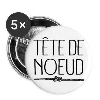 Tête De Noeud - Lot de 5 grands badges (56 mm) - blanc - Devant