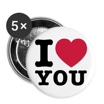 I Love You 2 - Buttons groß 56 mm (5er Pack) - Weiß - Vorne