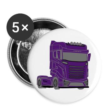LKW,Truck,Lastwagen,Wagen,Trucker, Auto, - Buttons groß 56 mm (5er Pack) - Weiß - Vorne