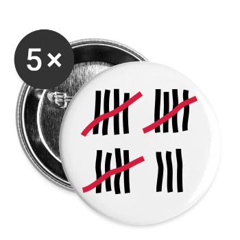 18 Jahre - Geburtstag - Buttons groß 56 mm (5er Pack) - Weiß - Vorne