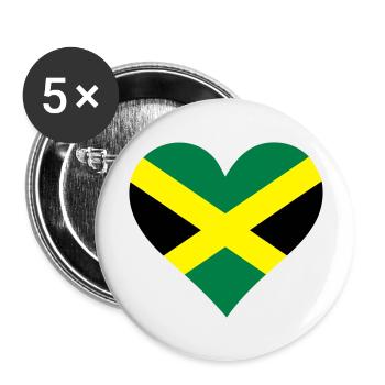 Ein Herz für Jamaika - Buttons groß 56 mm (5er Pack) - Weiß - Vorne