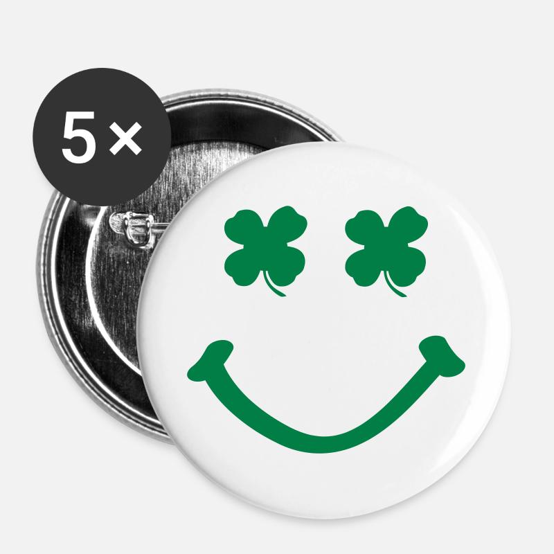 irish smile - Buttons groß 56 mm (5er Pack) - Weiß