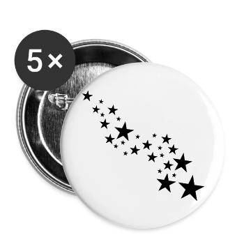 sterne - Buttons groß 56 mm (5er Pack) - Weiß - Vorne