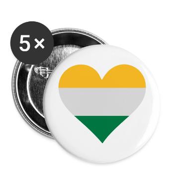 A heart for India - Buttons large 2.2''/56 mm (5-pack) - white - Front