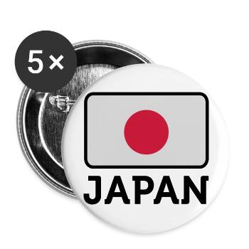 Drapeau national du Japon - Lot de 5 grands badges (56 mm) - blanc - Devant