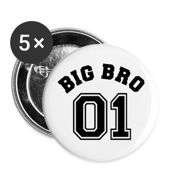 Big Bro 01 - Big Brother - Buttons large 2.2''/56 mm (5-pack) - white - Front