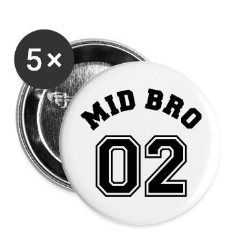 Mid Bro 02 - Middle Brother - Buttons large 2.2''/56 mm (5-pack) - white - Front