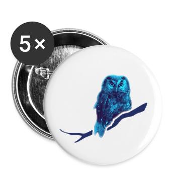 owl owlet bird night - Buttons large 2.2''/56 mm (5-pack) - white - Front