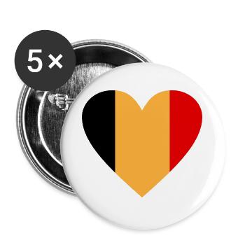 Belgien - Buttons groß 56 mm (5er Pack) - Weiß - Vorne