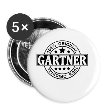 Gärtner - Buttons groß 56 mm (5er Pack) - Weiß - Vorne