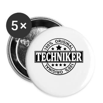 Techniker - Buttons groß 56 mm (5er Pack) - Weiß - Vorne