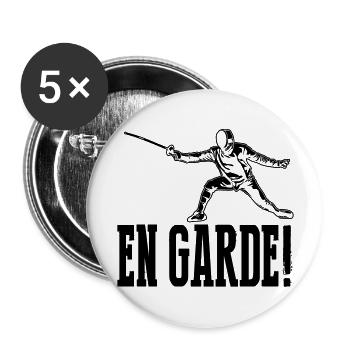 En garde - Buttons groß 56 mm (5er Pack) - Weiß - Vorne