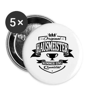 hausmeister - Buttons groß 56 mm (5er Pack) - Weiß - Vorne