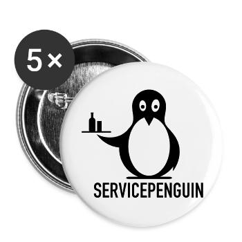 servicepenguin - Buttons groß 56 mm (5er Pack) - Weiß - Vorne