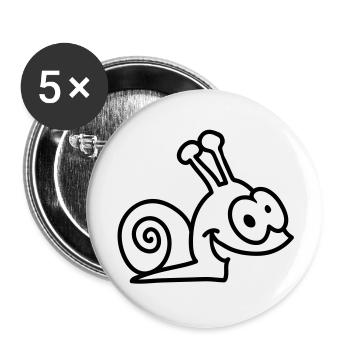 lustige Schnecke - line - Buttons groß 56 mm (5er Pack) - Weiß - Vorne
