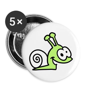 funny snail - Buttons large 2.2''/56 mm (5-pack) - white - Front