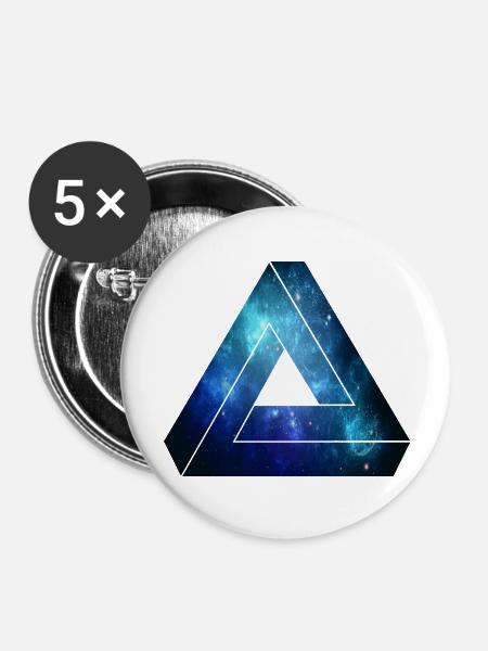 Penrose Dreieck Space - Buttons groß 56 mm (5er Pack) - Weiß