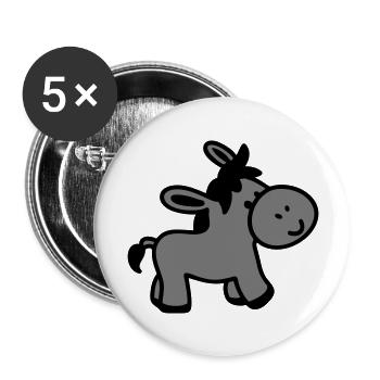 Esel - Buttons groß 56 mm (5er Pack) - Weiß - Vorne