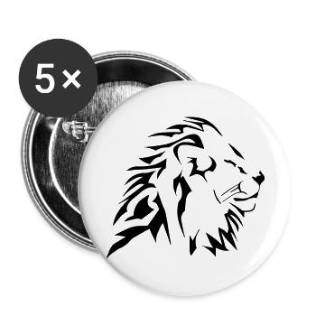 tshirt lion tribal vectoriel - Lot de 5 grands badges (56 mm) - blanc - Devant