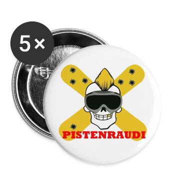 pistenraudi - Buttons groß 56 mm (5er Pack) - Weiß - Vorne