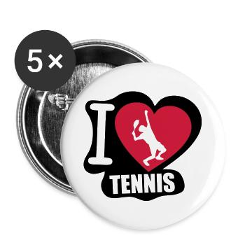 i love tennis - Lot de 5 grands badges (56 mm) - blanc - Devant