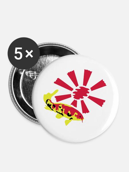 Koi Carp - Buttons large 2.2''/56 mm (5-pack) - white