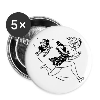 neanderthal cave man caveman steinzeit6 - Buttons large 2.2''/56 mm (5-pack) - white - Front