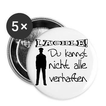 Polizei Geschenk Polizist lustig Spruch Beruf Fun - Buttons groß 56 mm (5er Pack) - Weiß - Vorne