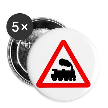 eisenbahn zug tram train railroad railway locomoti - Buttons groß 56 mm (5er Pack) - Weiß - Vorne