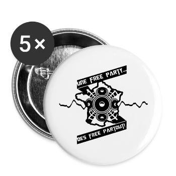 Kostenlose überall! - Buttons groß 56 mm (5er Pack) - Weiß - Vorne