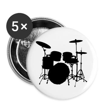 Die Batterie - Buttons groß 56 mm (5er Pack) - Weiß - Vorne