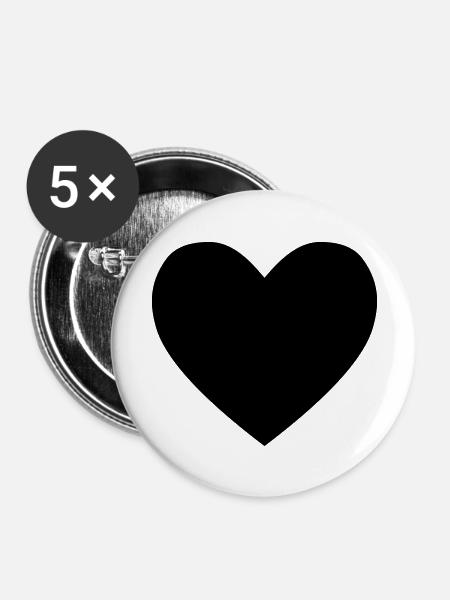 heart - Buttons large 2.2''/56 mm (5-pack) - white