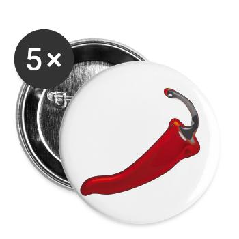 Chili - Buttons groß 56 mm (5er Pack) - Weiß - Vorne