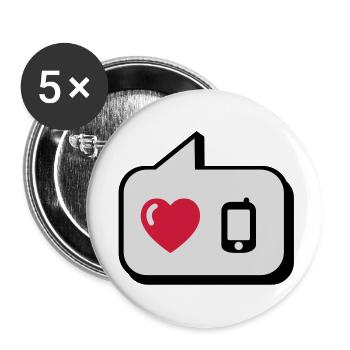 Balloon i love the phone - Buttons large 2.2''/56 mm (5-pack) - white - Front