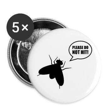 please_do_not_hit - Buttons groß 56 mm (5er Pack) - Weiß - Vorne