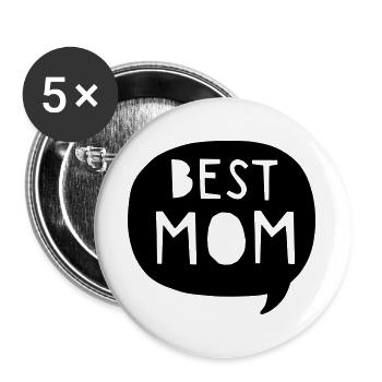 La meilleure maman - La meilleure maman - Maman - Maman - la fête des mères - Lot de 5 grands badges (56 mm) - blanc - Devant