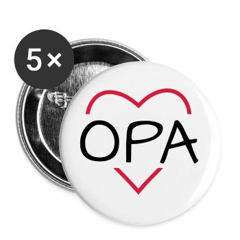 Cadeau papa coeur anniversaire noel - Lot de 5 grands badges (56 mm) - blanc - Devant