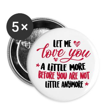 Love a little - Buttons groß 56 mm (5er Pack) - Weiß - Vorne