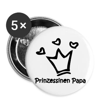 Princesses Papa - Lot de 5 grands badges (56 mm) - blanc - Devant