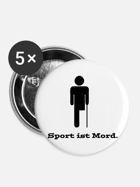 SPORTistMORD - Buttons groß 56 mm (5er Pack) - Weiß