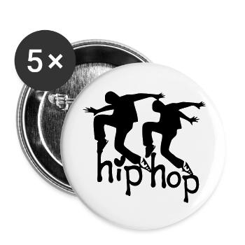 hiphop_dancers - Lot de 5 grands badges (56 mm) - blanc - Devant