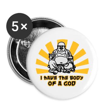 i have the body of a god - Buttons groß 56 mm (5er Pack) - Weiß - Vorne