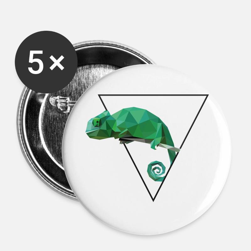 Chamäleon Chamaeleon Cham - Buttons large 2.2''/56 mm (5-pack) - white