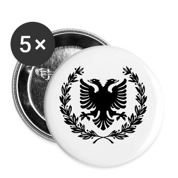 Shqipe Wreath – Albania Laurel Double Head Eagle - Buttons large 2.2''/56 mm (5-pack) - white - Front
