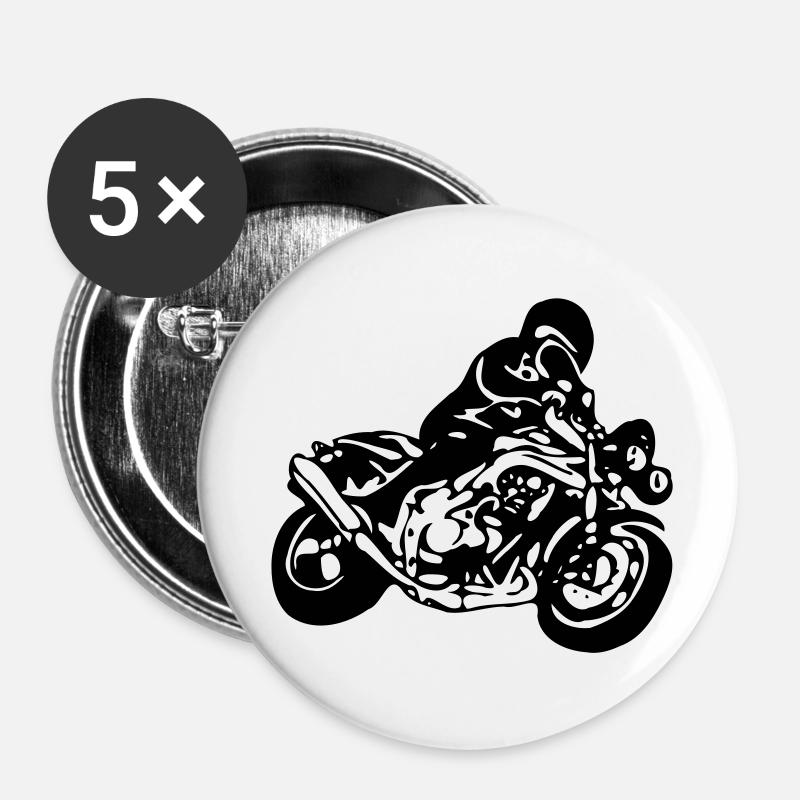 motorcycle - Buttons large 2.2''/56 mm (5-pack) - white