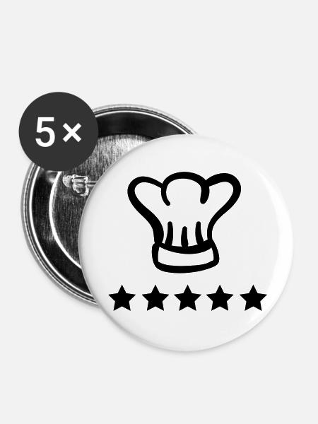 chefkoch - Buttons groß 56 mm (5er Pack) - Weiß