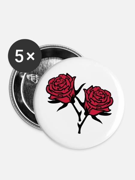 roses4 - Buttons large 2.2''/56 mm (5-pack) - white