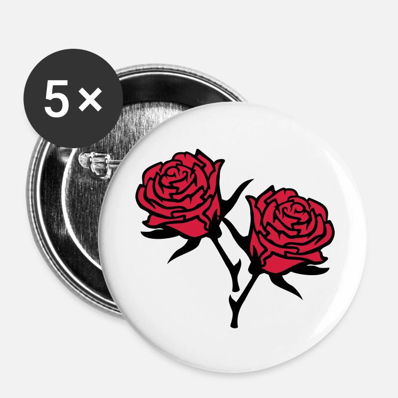 roses4 - Buttons large 2.2''/56 mm (5-pack) - white