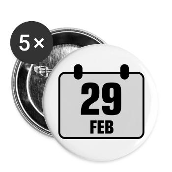 February 29 birthday anniversary 2c - Buttons large 2.2''/56 mm (5-pack) - white - Front